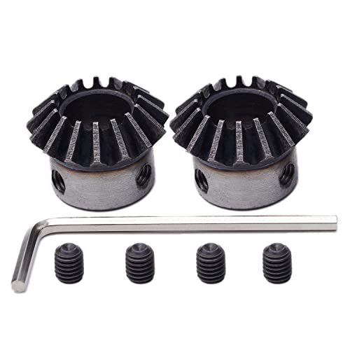 2Pcs Bevel Gear Tapered Bevel Pinion Gear Bevel Gears 1.5 Module for Hardware Mechanical Rotation (16T 12mm Hole)