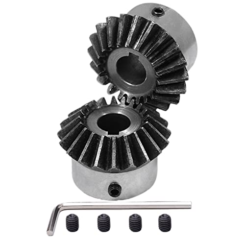 2Pcs Bevel Gear Tapered Bevel Pinion Gear Bevel Gears 2 Module 20 Teeth for Hardware Mechanical Rotation (20T 14mm Hole)