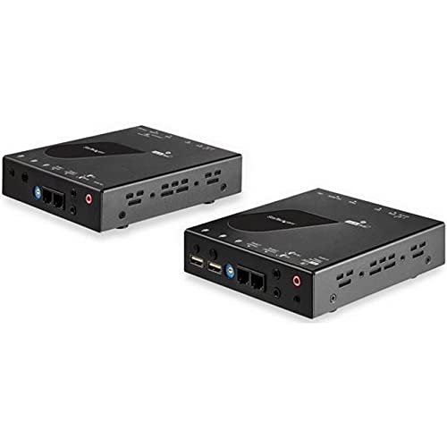 StarTech.com HDMI KVM Extender Over IP - 4K 30Hz HDMI 2.0 & USB Over IP LAN or CAT5e/CAT6 Ethernet (100m/330ft) - Remote KVM Switch/Console Transmitter/Receiver Extender Kit (SV565HDIP)