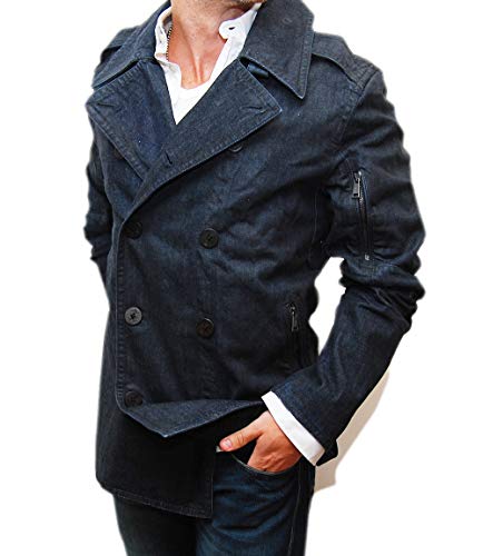 Ralph Lauren Polo Black Label Mens Blue Jean Peacoat Jacket Cotton Italy Large $895