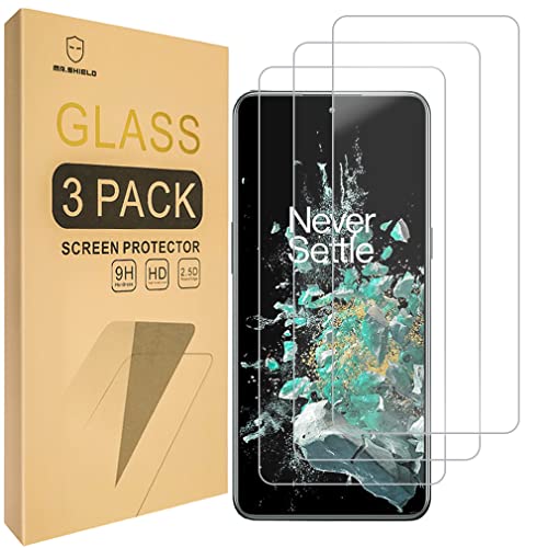 Mr.Shield [3-Pack] Designed For OnePlus 10T 5G [Tempered Glass] [Japan Glass with 9H Hardness] Screen Protector with Lifetime Replacement
