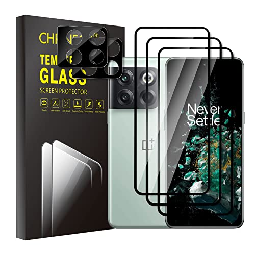 [3+2] 3 Pack Screen Protector for OnePlus 10T 5G with 2 Pack Camera Lens Protector, 9H Hardness Tempered Glass,Anti-Scratch,Case Friendly,Premium HD Clarity