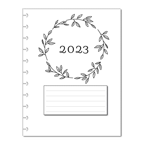 2023 Monthly Calendar Refills for 11 Disc Discbound Planners, Fits Letter Size (8.5 x 11) Staples ARC Martha Stewart, Levenger Circa, TUL, Loose-Leaf Inserts, 12 Month Refills (Flora)