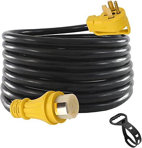 25Ft 50Amp STW Heavy Duty RV Extension Cord,14-50P Male and SS2-50R Twist-Locking Female125V/250V for RV Trailer, Camper, Motorhome