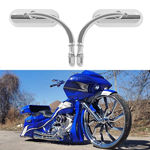 Chrome motorcycle 8mm 10mm Sportster Mirrors for Harley Road King Street Electra Glide Road Glide Dyna Softail Rearview 1982-2018 2019 2020 (Chrome#2)