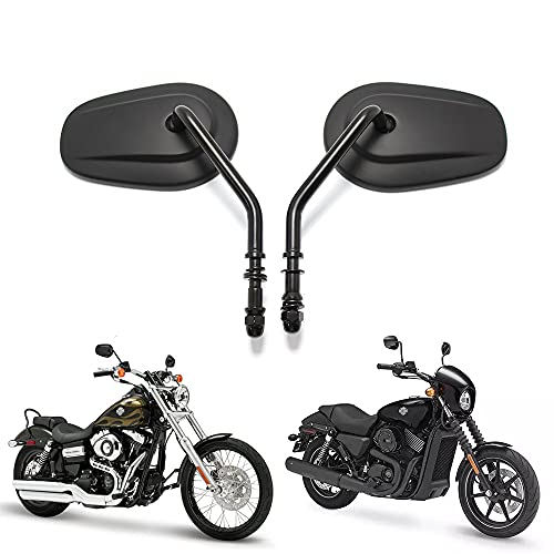 Black Matte Motorcycle Side Mirrors for Cruiser Touring Harley Davidson XL 883 1200