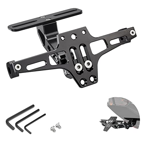 KEMIMOTO Motorcycle License Plate Bracket Fender Eliminator Kit Universal Motorcycle License Plate Holder Mount Motorcycle Tail Tidy