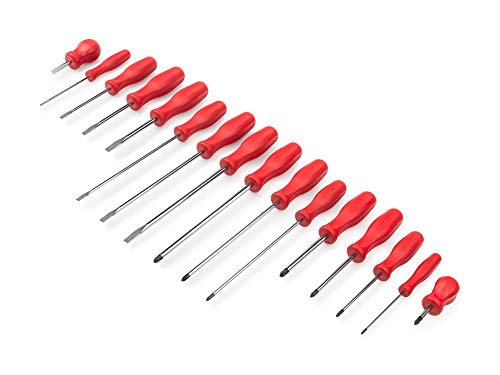 TEKTON Hard-Handle Screwdriver Set, 16-Piece (#0-#3, 1/8-5/16 in.) | Made in USA | DRV42019