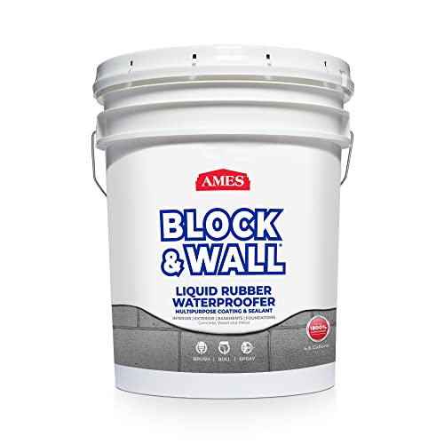 AMES BWRF5 Water Base High Strength Elastomeric Liquid Rubber, 5 Gallon White