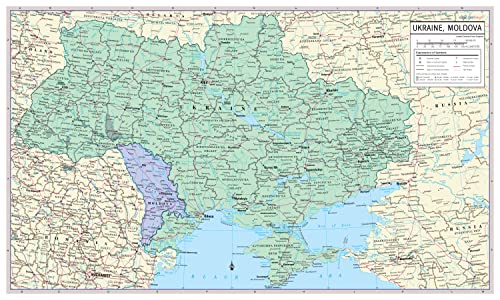 Cool Owl Maps Ukraine, Moldova Wall Poster - Paper