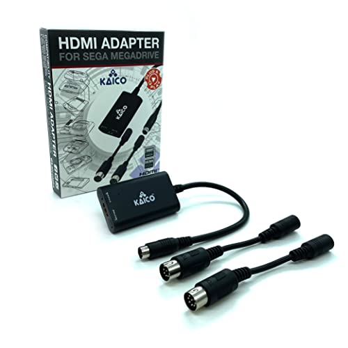 Kaico SEGA Genesis 1080p HDMI Adapter - for use with Sega Megadrive - Supports S Video Output  Supports PAL and NTSC Consoles  Aspect Ratio Switch for 16:9 or 4:3