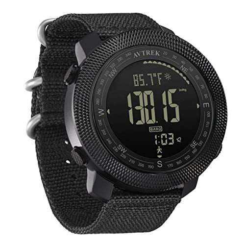 AVTREK Mens Outdoor Sport Tactical Survival Watches Hiking Digital Wrist Watch Smart Swimming Military Army Altimeter Barometer Compass Watches