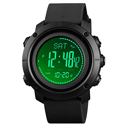 WINKONMU Military Watches with Compass Altimeter Barometer Pedometer Thermometer, Outdoors Watch for Men