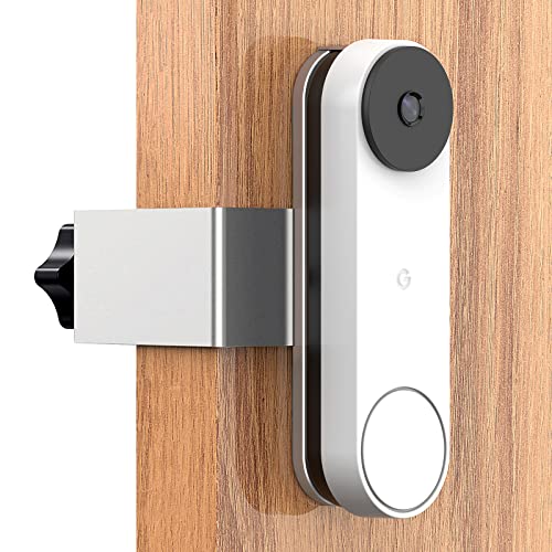 YOMIGA Anti-Theft Doorbell Mount for Google Nest Doorbell (Battery), No Drill, Not Block Video Doorbell Sensor Made of Hardness Stainless Steel and Aluminum Alloy Compatible for Apartment Home