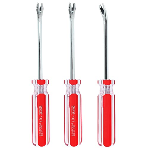 Uenhoy 3 Pcs Tack Lifter 3mm U-Tip Tack Puller Nail Staple Rivet Remover Screwdriver Tool (Elbow Head)