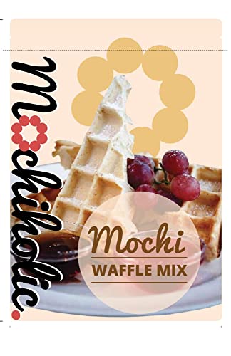 Mochi Mix Waffle Mix Original Recipe - Rice Flour,Low Calories and Sugar - Essential Nutrients - 12 oz Healthy Daily Snacks by Mochiholic (Pack of 1)