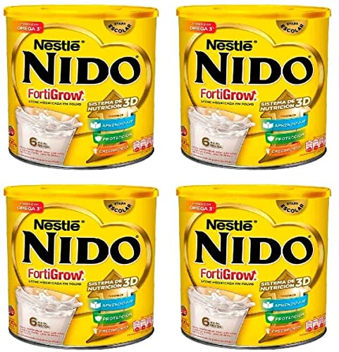 Nestle NIDO Fortificada Whole Milk Powder 56.3 oz. Canister, Powdered Milk Mix (Pack of 4)