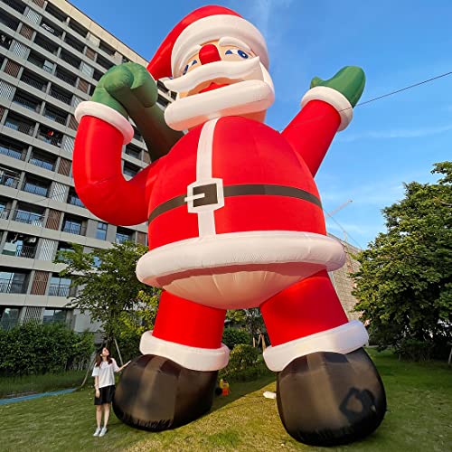 TKLoop Giant 26Ft Premium Inflatable Santa Claus with Blower for Christmas Yard Decoration Outdoor Yard Lawn Xmas Party Blow Up Decoration with No Light