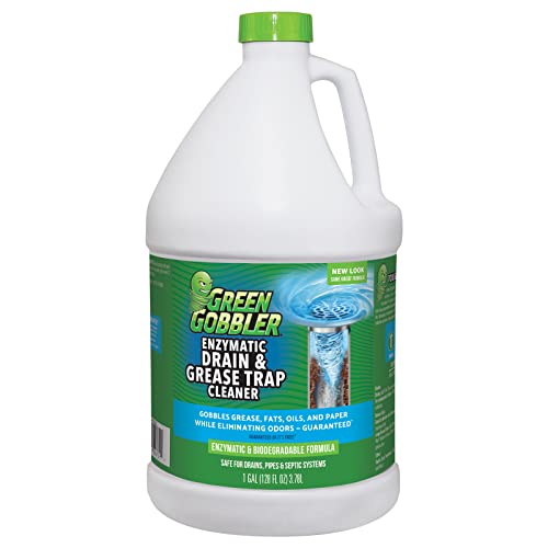 Green Gobbler Enzyme Drain Cleaner | Controls Foul Odors & Breaks Down Grease, Paper, Fat & Oil in Sewer Lines, Septic Tanks & Grease Traps | 1 Gallon