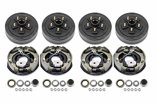 LIBRA 2 Sets Trailer Hub Drum Kits 5 on 4.5" B.C w/Self-Adjusting 10" x2-1/4 Electric Brakes for Tandem 3500 Lbs Axles