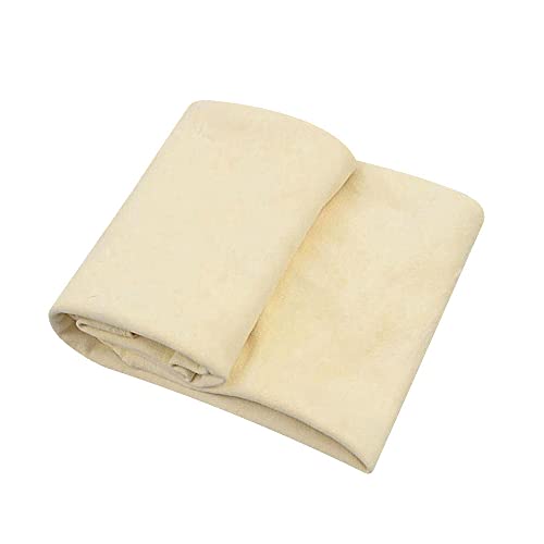 (1 Pack) Car Natural Chamois Cleaning Cloth, AutoCare Genuine Deerskin Leather Auto Car Wash Drying Towel,Super Absorbent (30 x 50 cm)