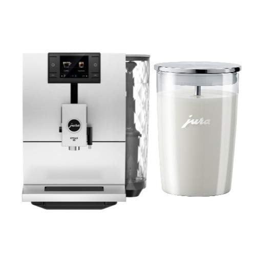 Jura ENA 8 Automatic Coffee Machine (Metropolitan Black) with Glass Milk Container Bundle (2 Items)