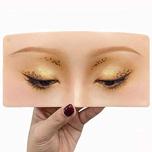 Makeup Practice Board, Silicone Eyebrow Eye Face Makeup Practice Face for Cosmetologist, Bionic Silicone Skin Pad for Beginner, The Perfect Aid to Practicing Makeup
