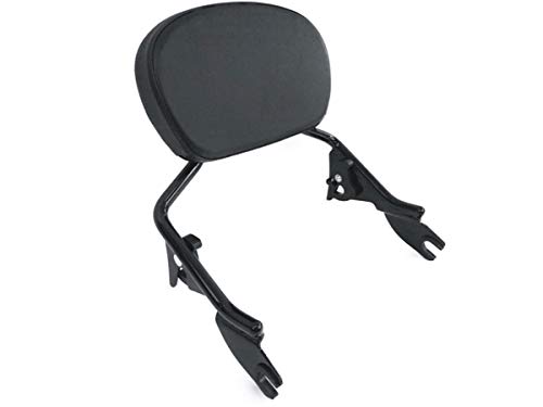 Low Short Gloss Black Detachable Sissy Bar Quick Release Backrest Upright With Passenger Pad & Bracket Harley Davidson Touring Street Glide Road King CVO Ultra Electra # 54248-09A 51579-05A 2009-2023