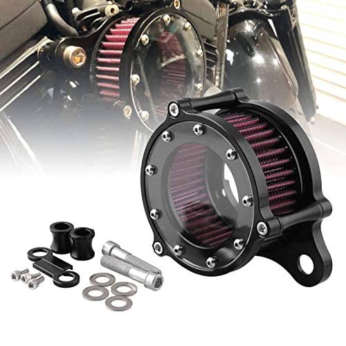 Sporacingrts Motorcycle Air Filter CNC Black Air Cleaner Intake Filter Compatible with Harley Davidson Sportster Police XL883P