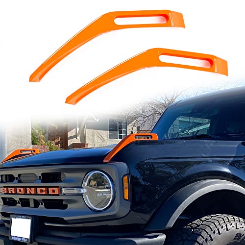 Sukemichi Hood Trail Sights Cover Decoration Cover Stickers Exterior Accessories for Ford Bronco,2 Pack, Not for Sport, Orange