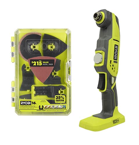 RYOBI 18-Volt Cordless Multi-Tool with 16-Piece Oscillating Multi-Tool Blade Accessory Set - P343 + A241601 (Bulk Packaged)