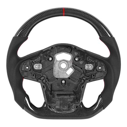 Akozon Steering Wheel Carbon Fiber Steering Wheel Nappa Perforated Leather Fit for GR Supra A90 2020+
