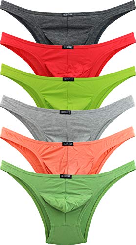 IKINGSKY Men's Cheeky Underwear Mens Bikini Panties Sexy Branzilian Back Briefs (Medium, 6 Pack)