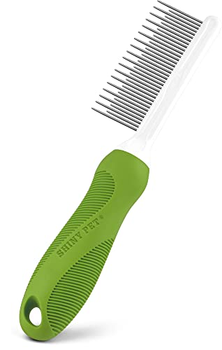 Detangling Pet Comb for Dogs & Cats - Detangler Grooming Tool with Long & Short Stainless Steel Metal Teeth for Dematting Matted Fur, Combing Out Knots, Removing Tangles from Undercoat - Ebook Guide