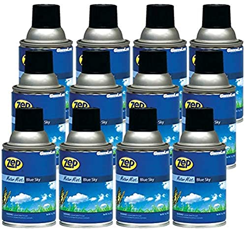 Zep Metered Mist Automatic Aerosol Dispenser Refill, Blue Sky - 6.5 Ounce (Case of 12) 336201 - Air Freshener Refills Last 30 Days and Neutralizes Tough Odors