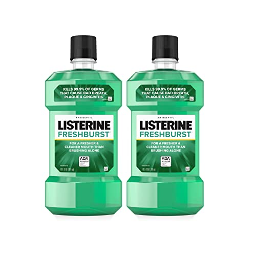 Listerine Freshburst Antiseptic Mouthwash to Fight Bad Breath, 1 L, Pack of 2