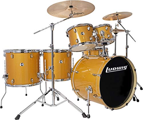 Ludwig Element Evolution LCEE6220 6-piece Complete Drum Set with Zildjian Cymbals - Gold Sparkle