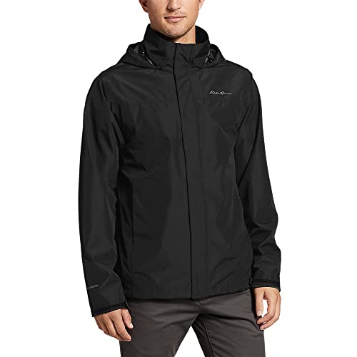 Eddie Bauer Men's Packable Rainfoil Jacket, Waterproof, Black, Small