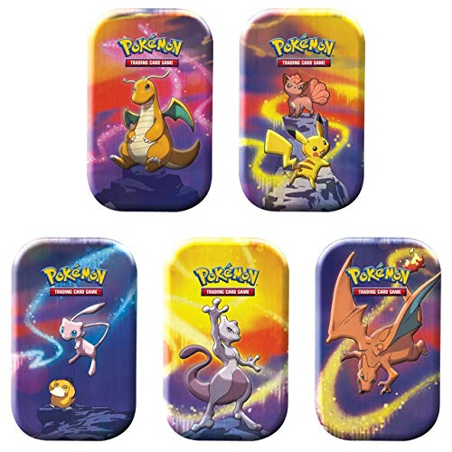 Pokemon Kanto Power Mini Tin 5 Pack Bundle- All 5 Characters Included | Pikachu, Charizard, & Mewtwo