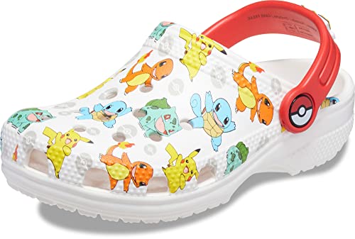 Crocs Classic Pikachu Clogs, Pokemon Shoes for Kids, White/Multi, 8 US Unisex Toddler