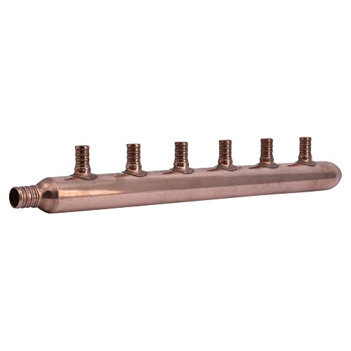 SharkBite 6 Port Closed Crimp Copper Multi-Port Tee, Plumbing Fittings, PEX Pipe, PE-RT, 22787