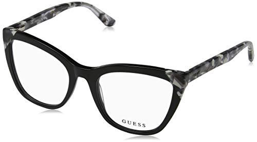 Guess GU2674 Eyeglass Frames - Shiny Black Frame, Shiny Black Lenses, 53 mm Lens GU267453001