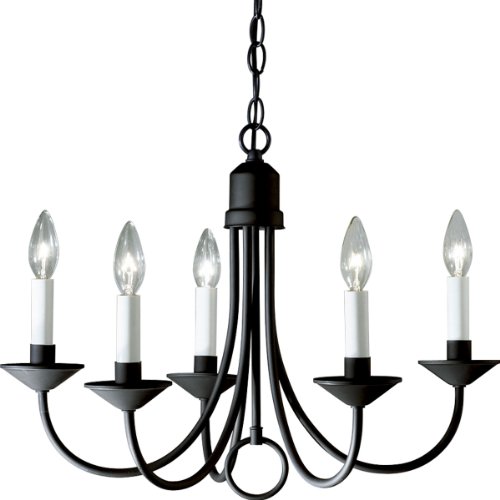 Progress Lighting P4008-31 Five Light Chandeliers, 21-Inch Diameter x 16-Inch Height, Black