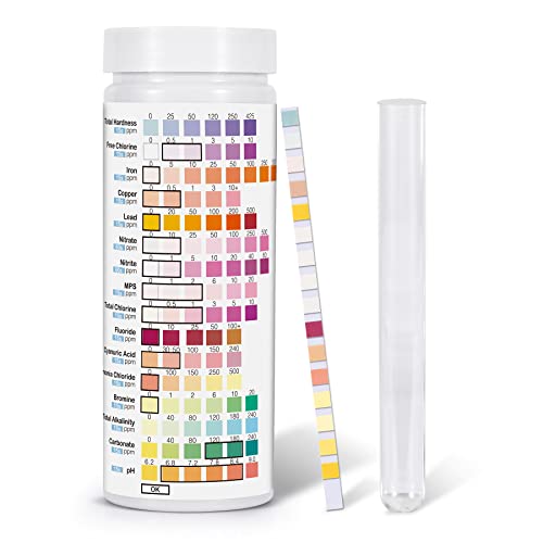 125 Counts 16 in 1 Water Testing Kits for Drinking Water, Well Water Test Kit for Home Tap Water Quality, Strips Testing Lead Fluoride pH Iron Chlorine Hardness and More! at Home Water Testing Kit