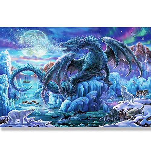 2000 Piece Puzzle Ice Dragon,2000 Piece Adult Children Puzzles, Jigsaw Puzzles 2000 Pieces Suitable for Adults Children (2000, New Ice Dragon)