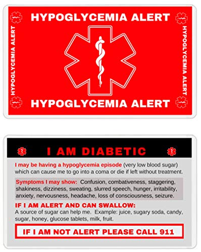 Hypoglycemia Wallet Card Emergency Card (DNR-101) Quantity: (1)