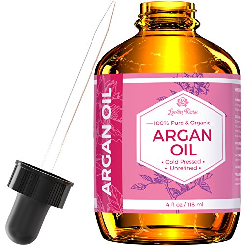 Leven Rose Argan Oil, 100% Pure Virgin Cold Pressed Moroccan Anti Aging Acne Treatment Moisturizer for Hair Skin & Nails 4 oz