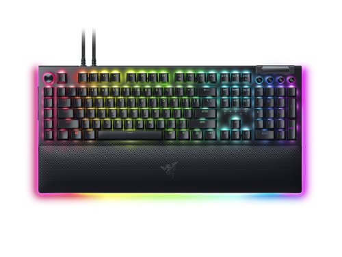 Razer BlackWidow V4 Pro Wired Mechanical Gaming Keyboard: Yellow Mechanical Switches - Linear & Silent - Doubleshot ABS Keycaps - Command Dial - Programmable Macros - Chroma RGB - Magnetic Wrist Rest