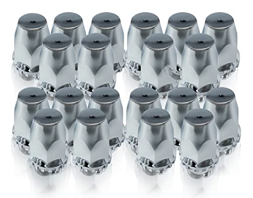 Torque 20 Pack of 33mm Chrome Standart Screw-on Lug Nut Covers for Volvo (VNL) & International & Peterbilt & Kenworth & Mack & Freightliner (Columbia Cascadia M2 FLD) Semi Trucks (2 x TR10326)