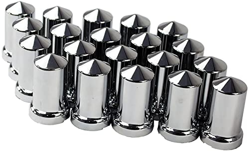 KASONG 33mm Chrome ABS Plastic Lug Nut Covers Caps with Flange Push on Bullet for Semi Truck (20)